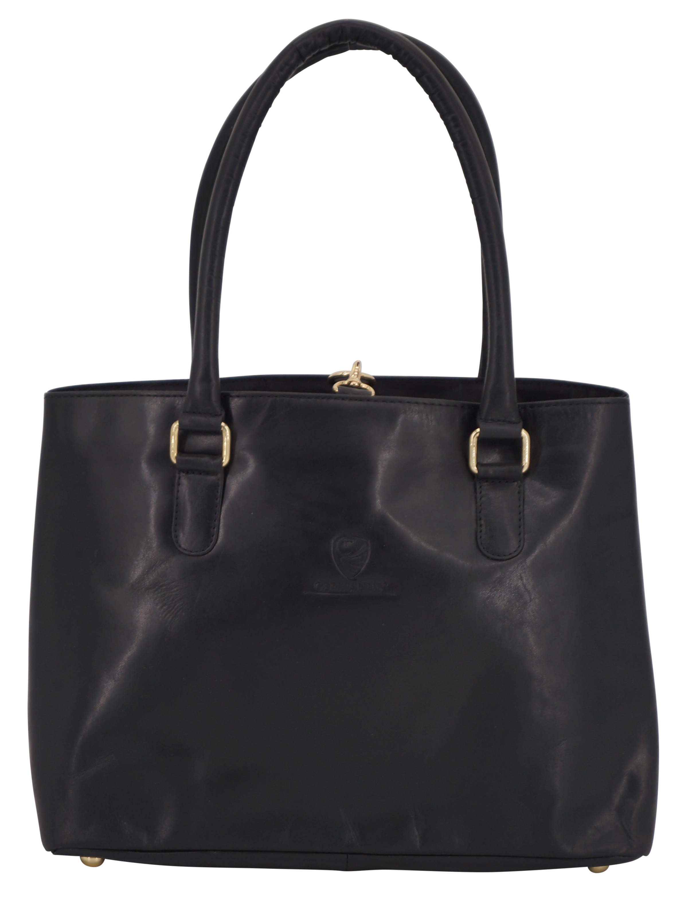 GERMANUS Damenhandtasche Lilly aus Echtleder in schwarz